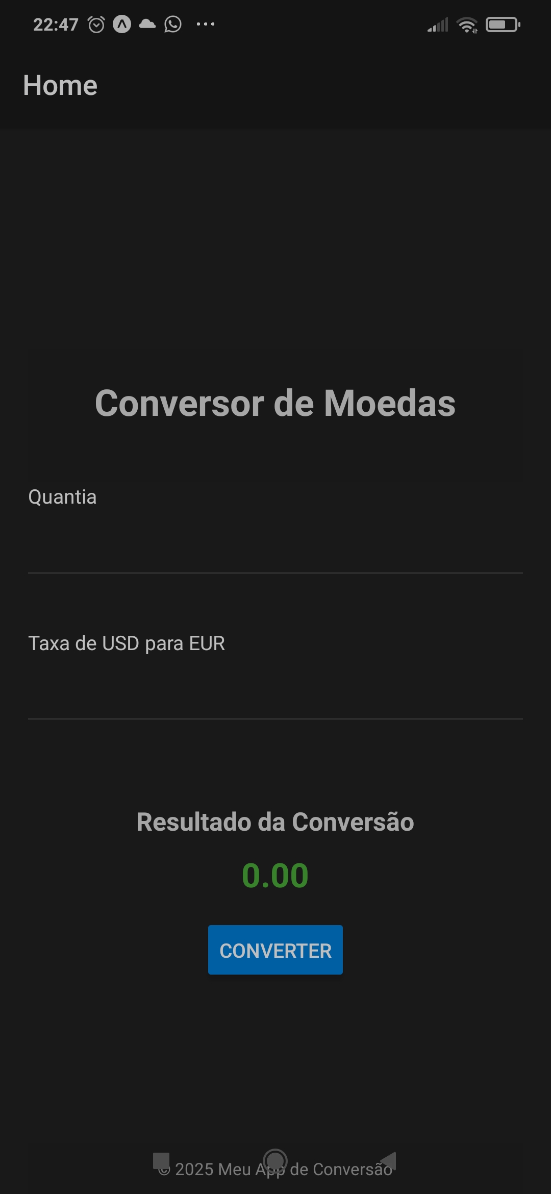 Visão principal do projeto